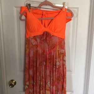 2 piece Orange Halterneck bathing suit $